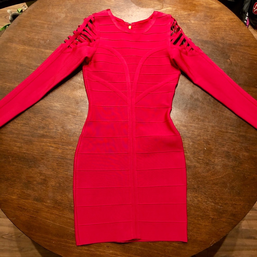 Herve Leger Red Bandage Dress